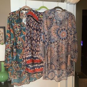 3 Printed Blouses
